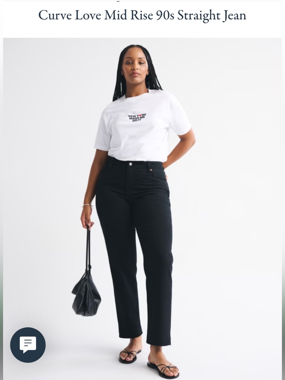 Curve Love 90s Mid Rise Straight Jeans - Black - 25/0R